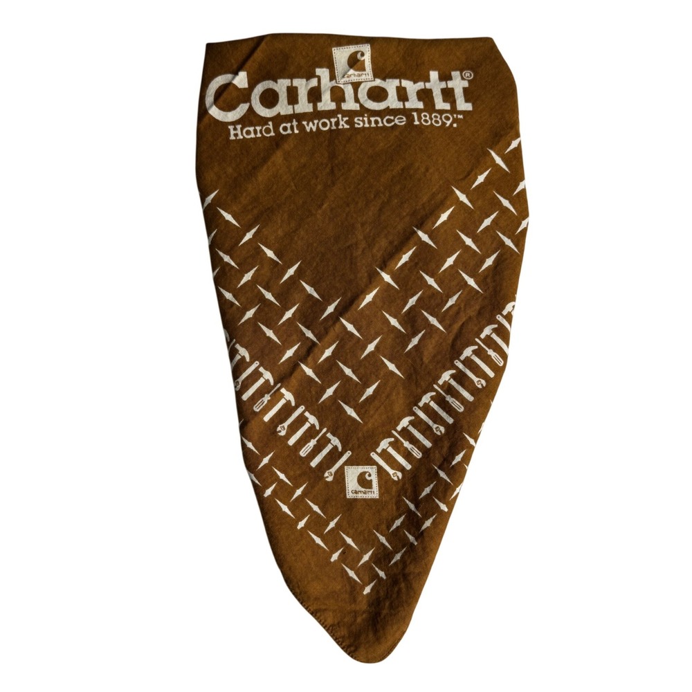 Carhartt Brown Hard At Work Since 1889 Tool Printed Bandana Scarf Workwear